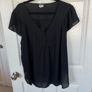 Sheer/black/short-sleeve blouse size 2X